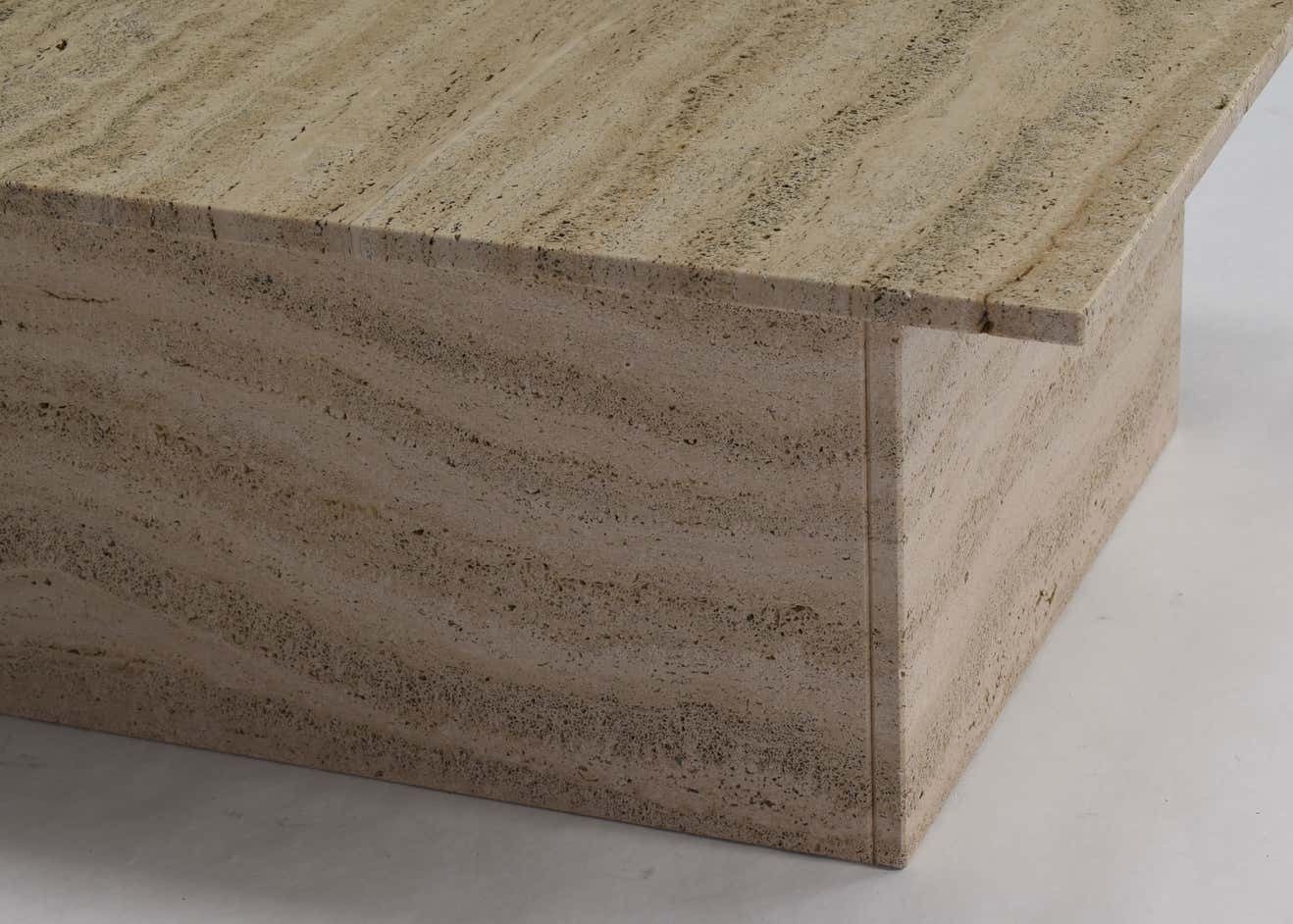 Square Travertine Coffee Table In The Style Of Up&Up Mangiarotti, Italy, 1970 photo vintage