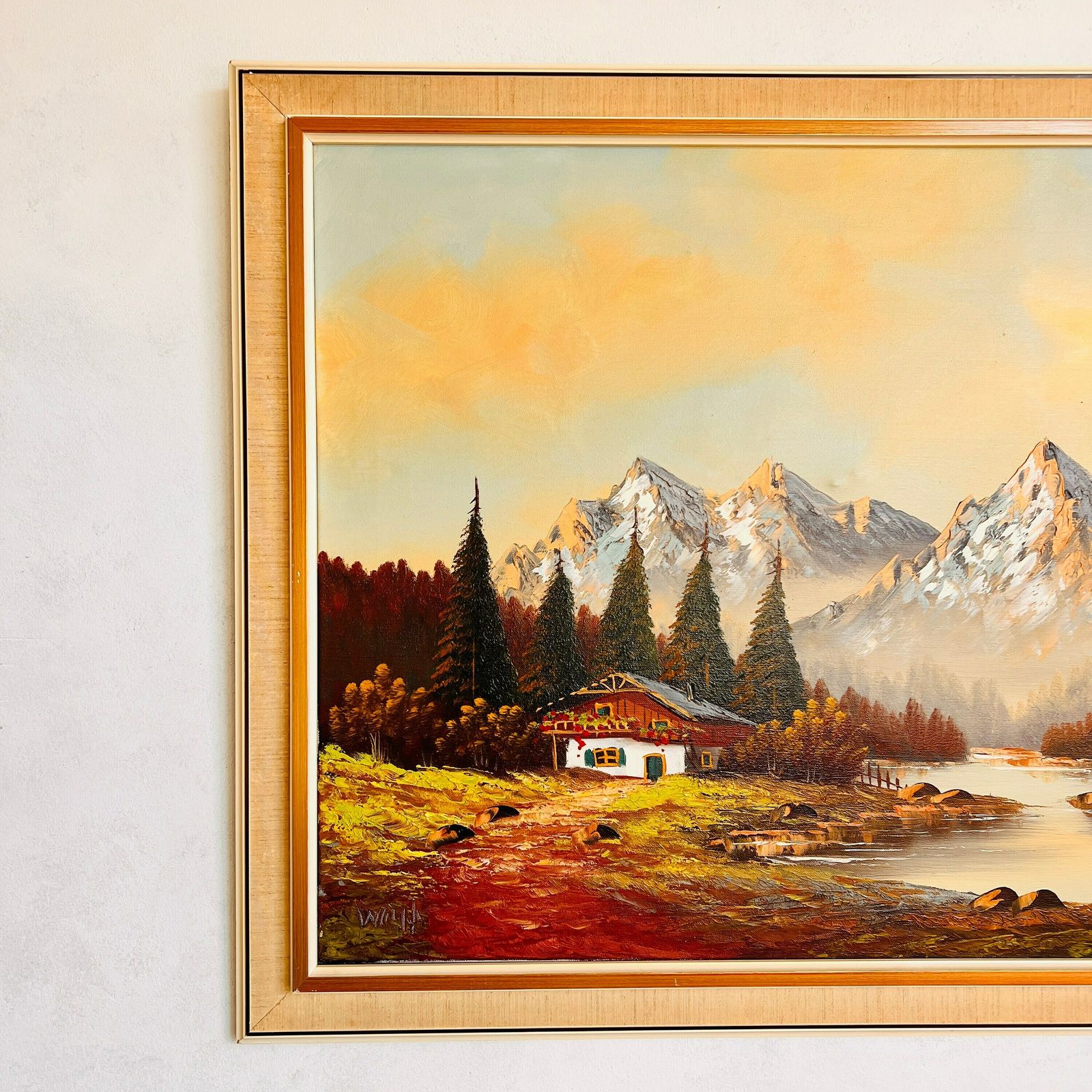 Vintage Wanddecoratie Schilderij Uit De Jaren 70 photo for sale