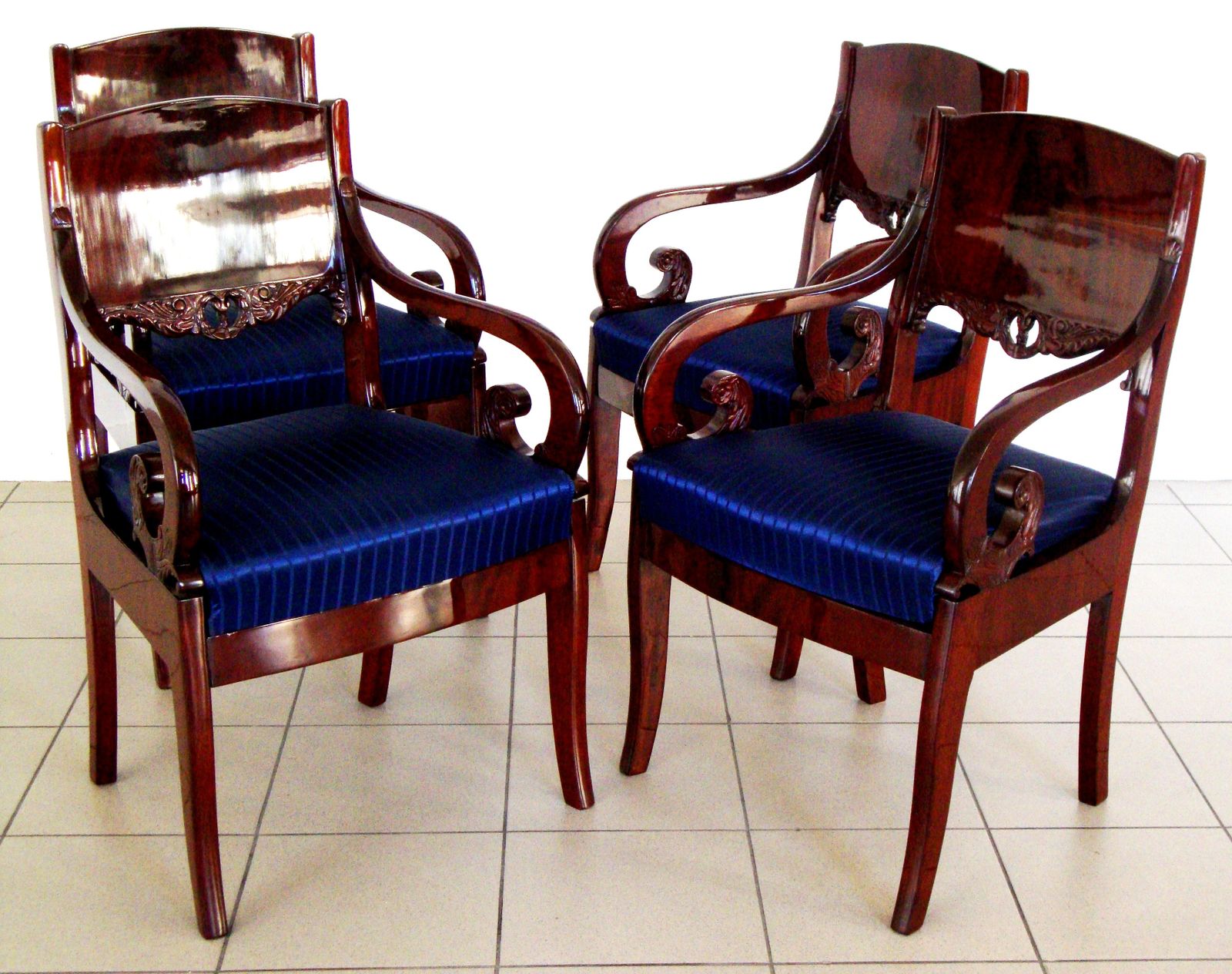 Mahogany Chair Set  Beginning 19th Century, Mahogany, 85x54x50 Cm