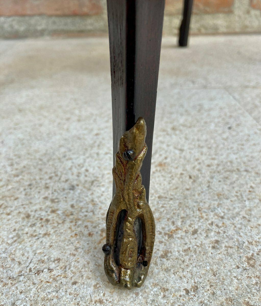 Early 20th Century Wood And Bronze Side Table, 1940s photo vinterior