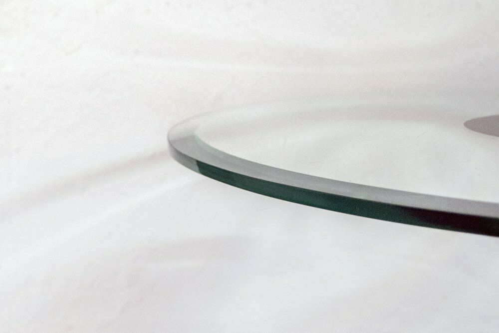 Enamelled Iron Table With Granite Base And Glass Top, 1980s photo for sale