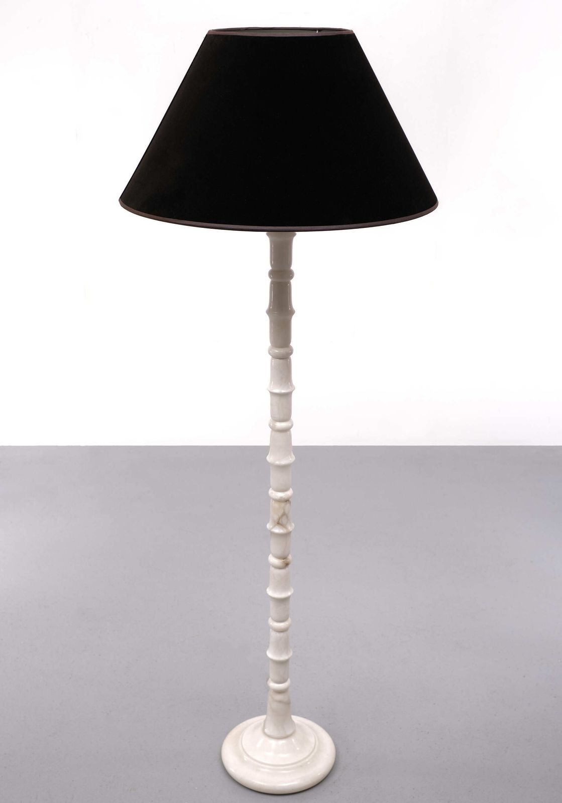 White Marble Floor Lamp Regency Italy 1970s