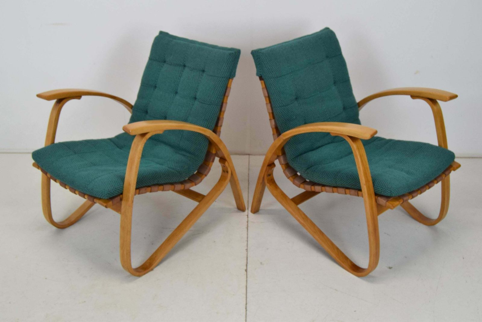 Pair Of Bent Beechwood Armchairs,Design Jan Vaněk,1930's. photo furniture