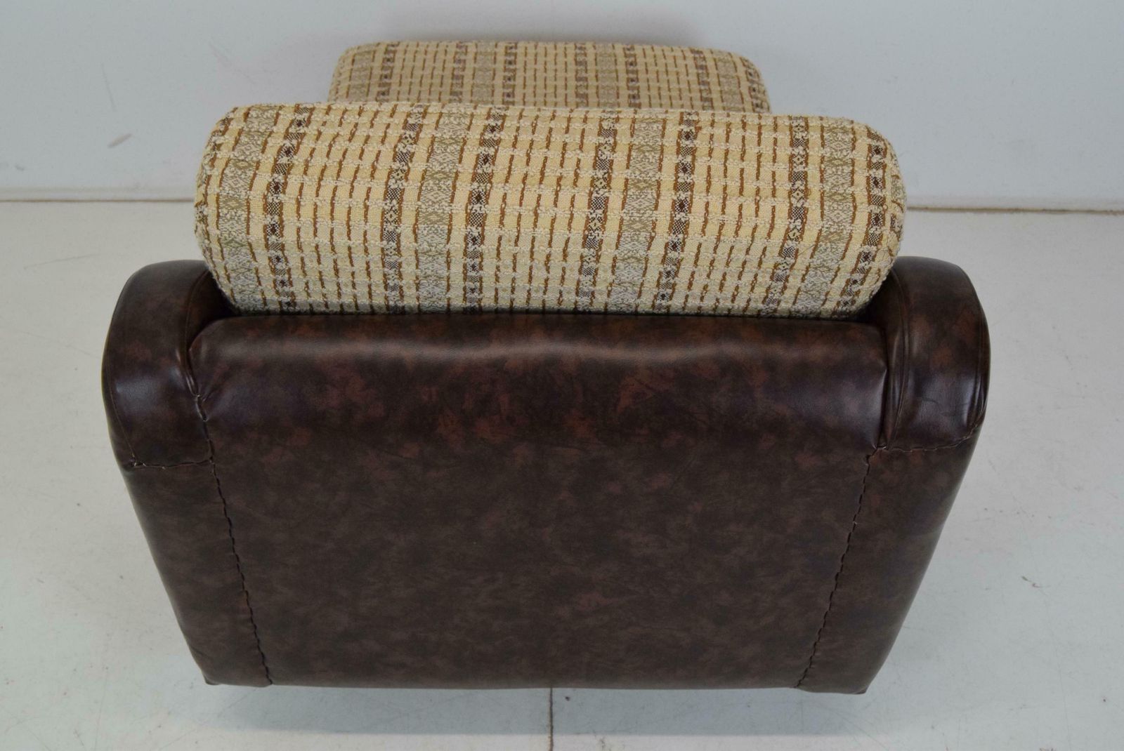 photo vinterior Mid Century Leatherette Armchair On The Wheels,1970's.