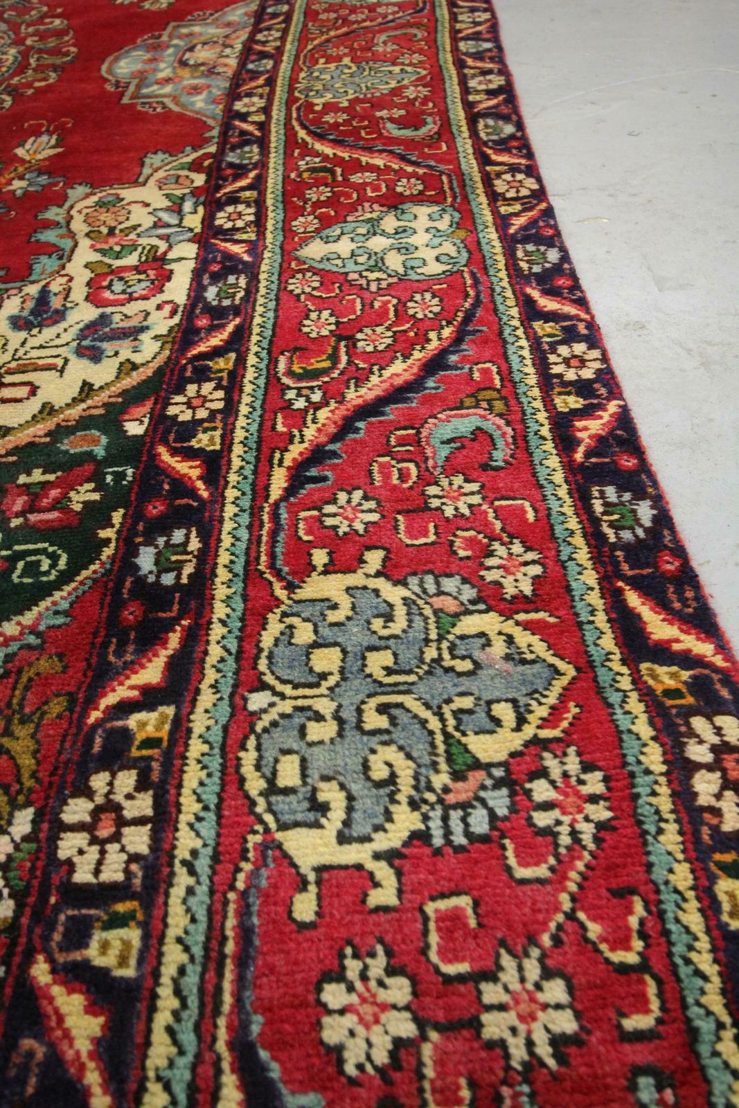 Traditional Carpet Handwoven Wool Rug Large Floral Red Living Room Rug photo vintage
