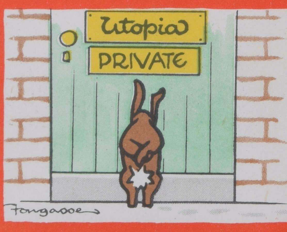 Fougasse (Cyril Kenneth Bird) Fougasse Animal Welfare Rabbit Label Lithograph photo furniture
