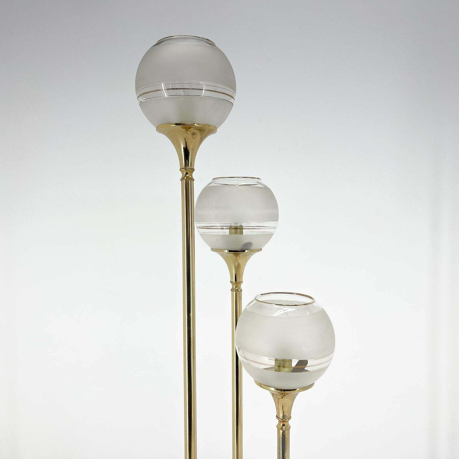 1970's Italian Metal & Glass Floor Lamp photo Lighting