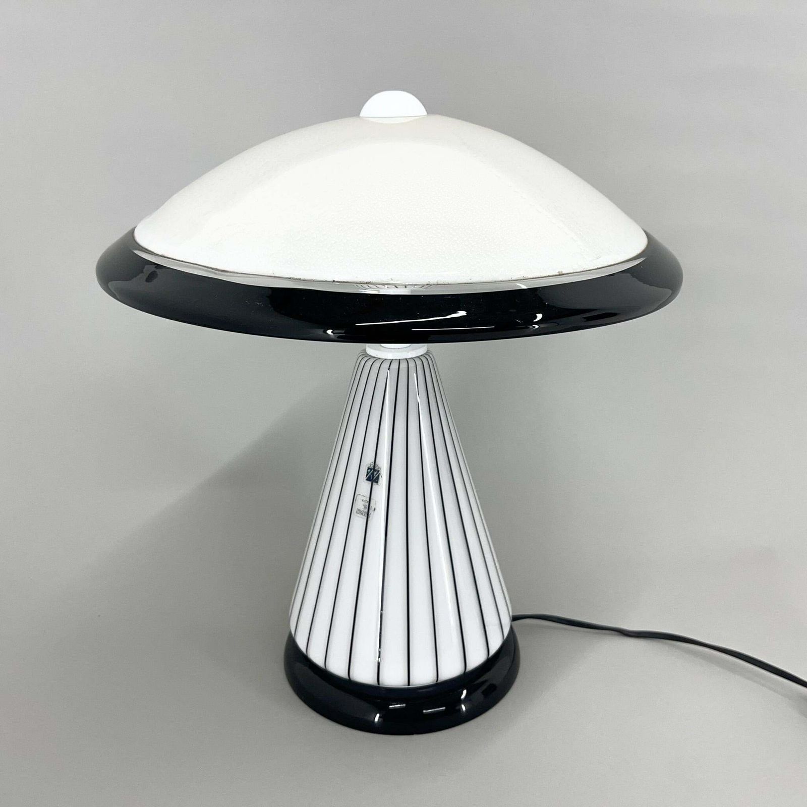1980's Rare Italian Mushroom Vetri Murano Glass Table Lamp By Zonca, Labeled photo furniture