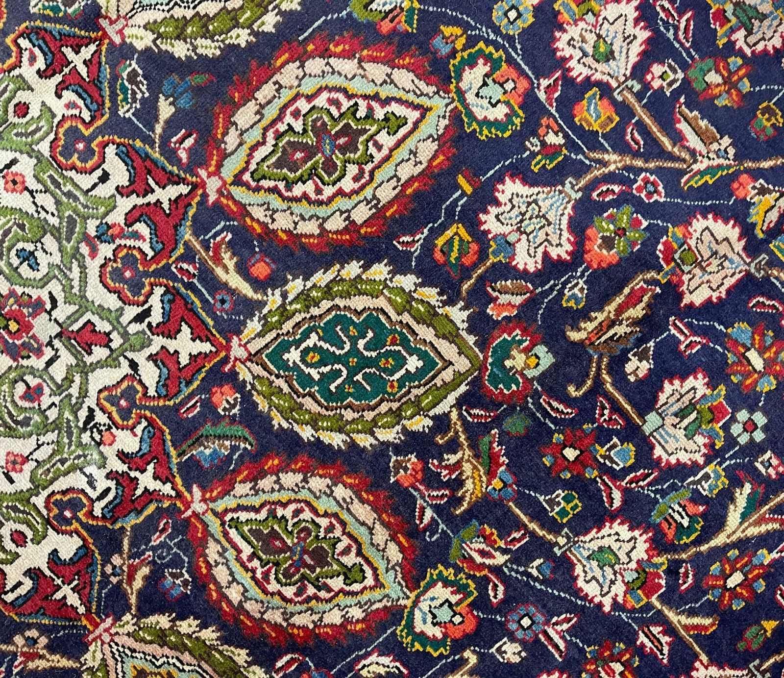 photo furniture Large Semi Antique Rug Oriental Carpet Handwoven Blue Wool Living Room Rug