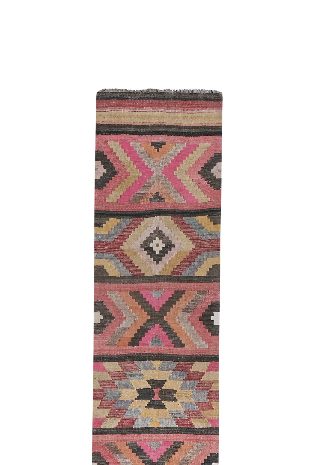 Tribal Flat Woven Turkish Striped Kilim Runner 2'6'' X 20'6'' photo furniture