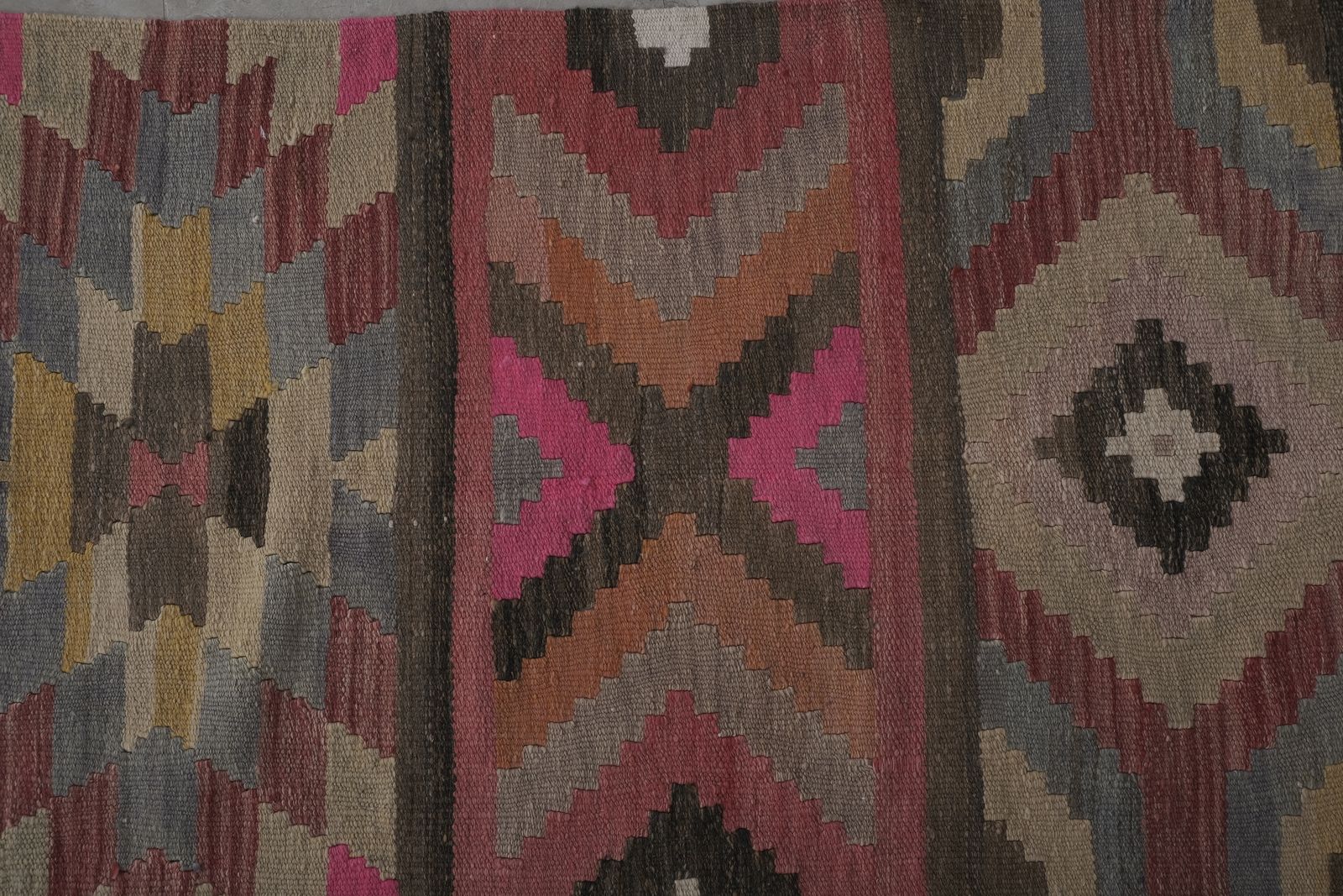 photo for sale Tribal Flat Woven Turkish Striped Kilim Runner 2'6'' X 20'6''