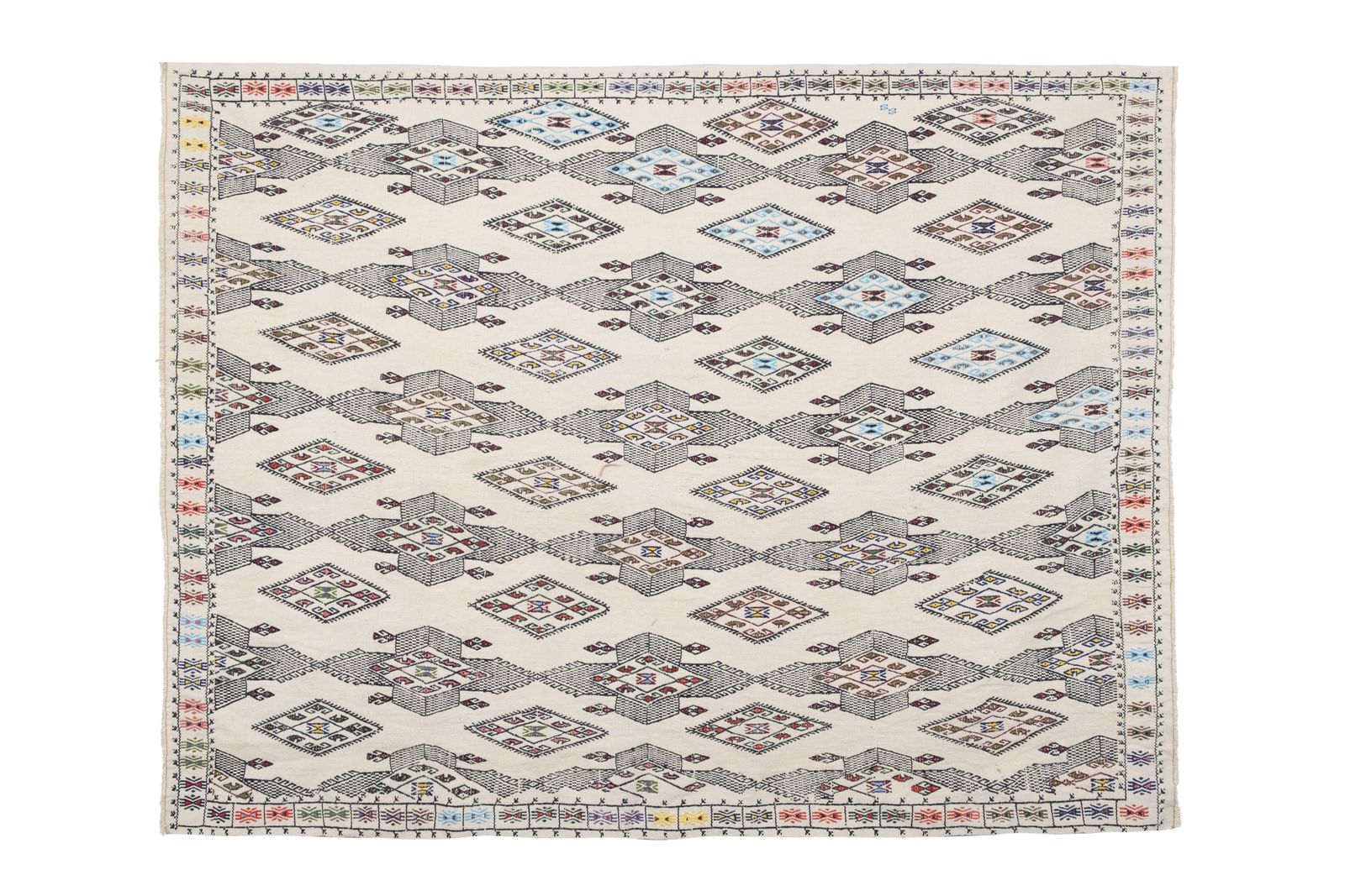Hand Woven Braided Small Rug Turkish Jajim Kilim 5'9'' X 7'5'' photo for sale