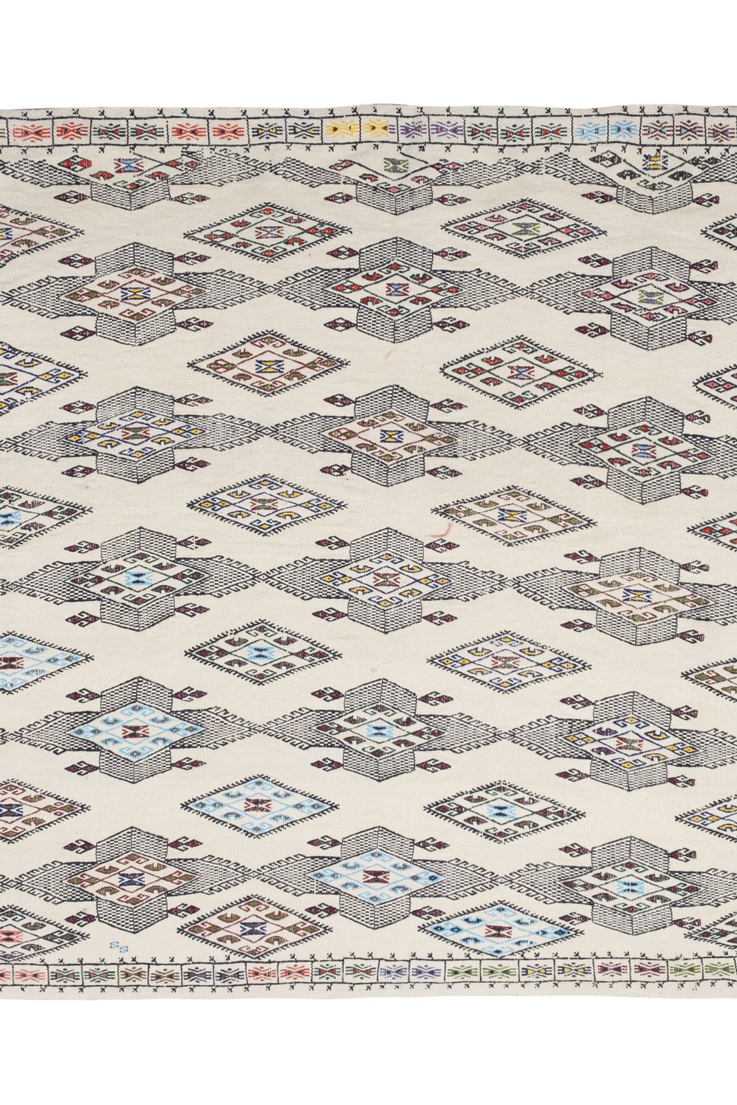 Hand Woven Braided Small Rug Turkish Jajim Kilim 5'9'' X 7'5''