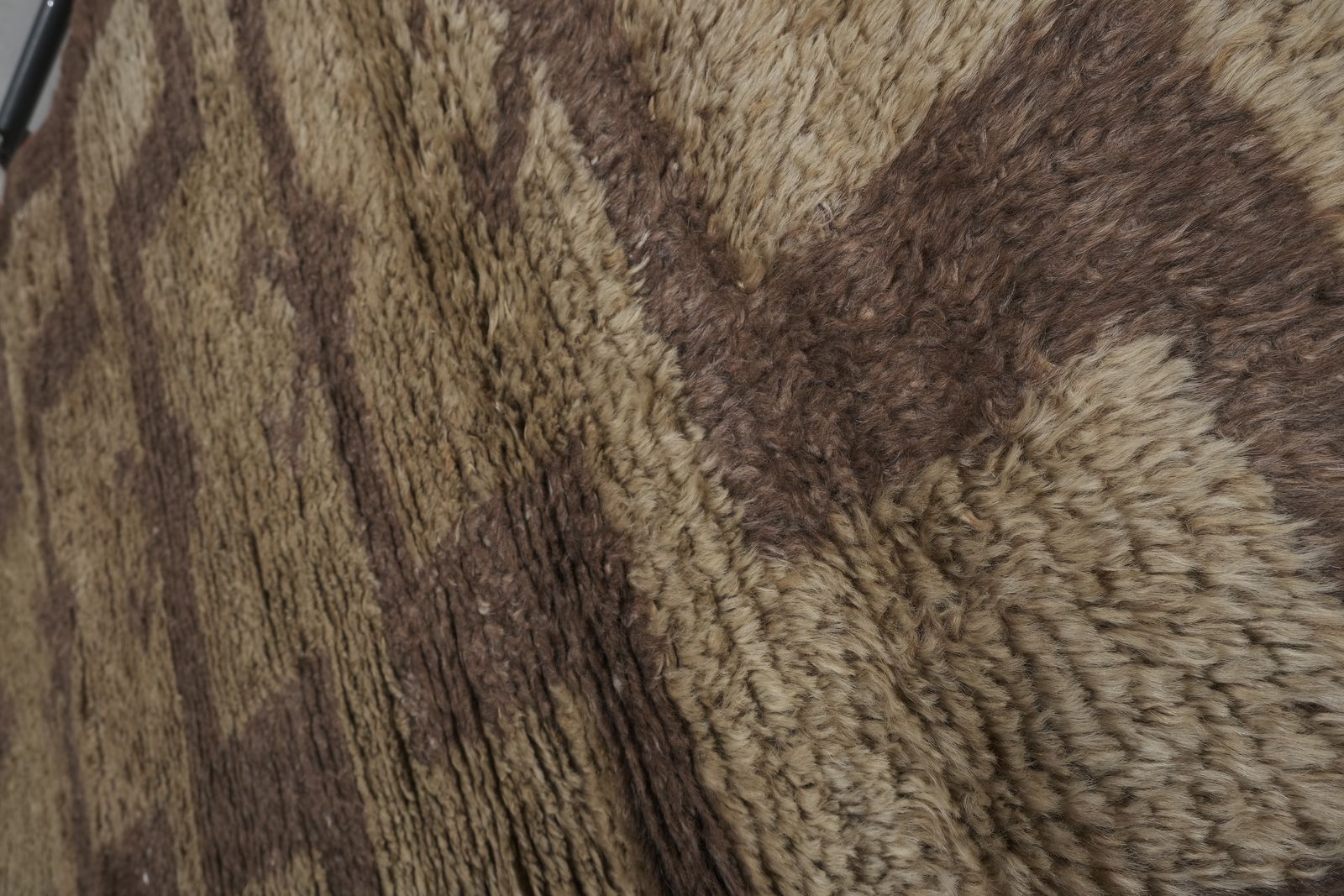 700.0 Vintage Brown Shaggy Turkish Tulu Runner photo