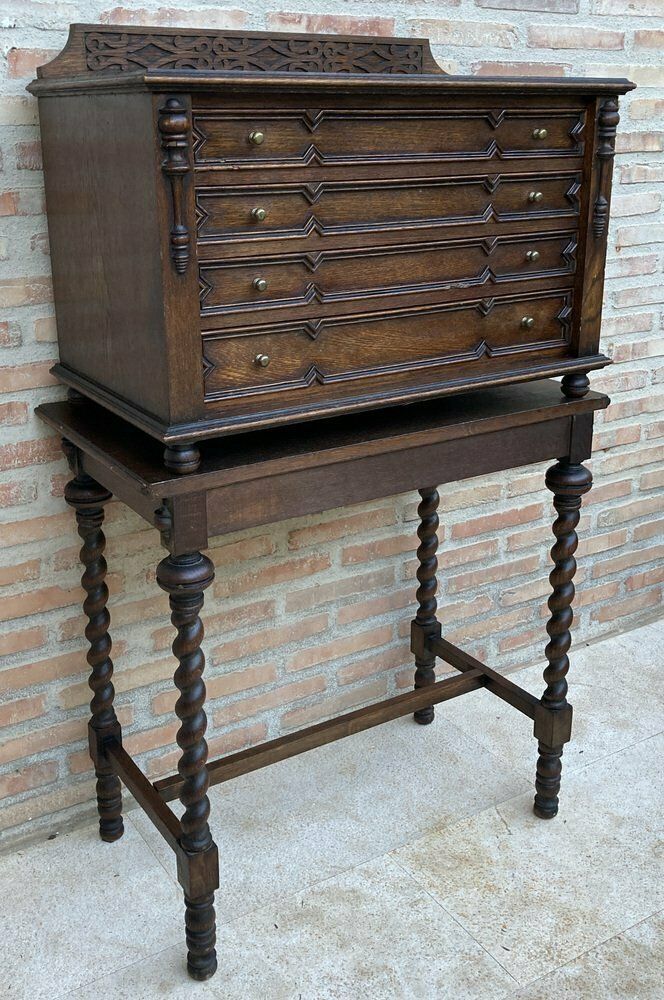 French Cutlery Cabinet In Oak With Four Drawers, 1920s photo 7295.0