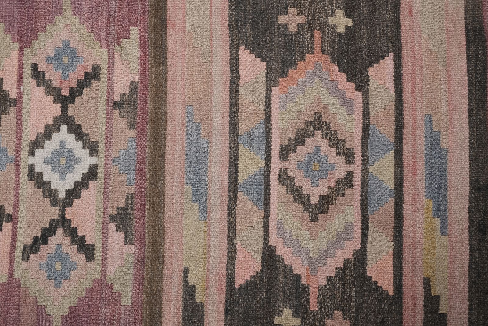 Mid Century Turkish Embroidered Kilim Runner 2'8'' X 24'8'' photo vintage