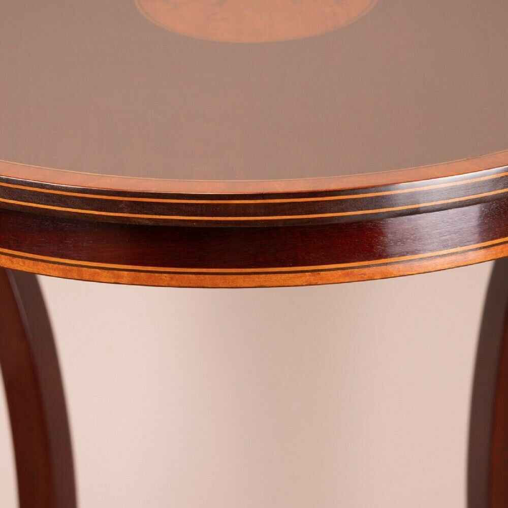 775.0 Good Quality Edwardian Inlaid Oval Mahogany Occasional Table photo