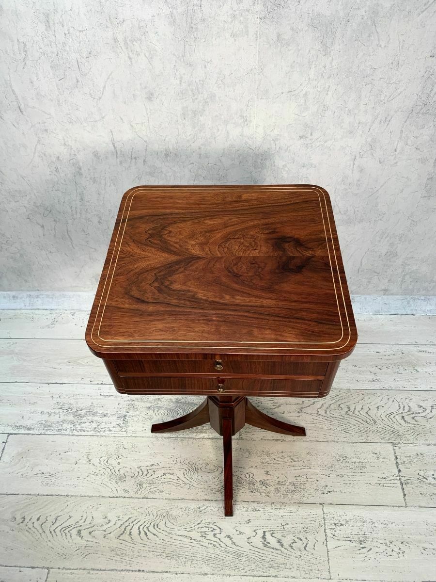 Elegant Mahogany Biedermeier Sewing Table photo Furniture