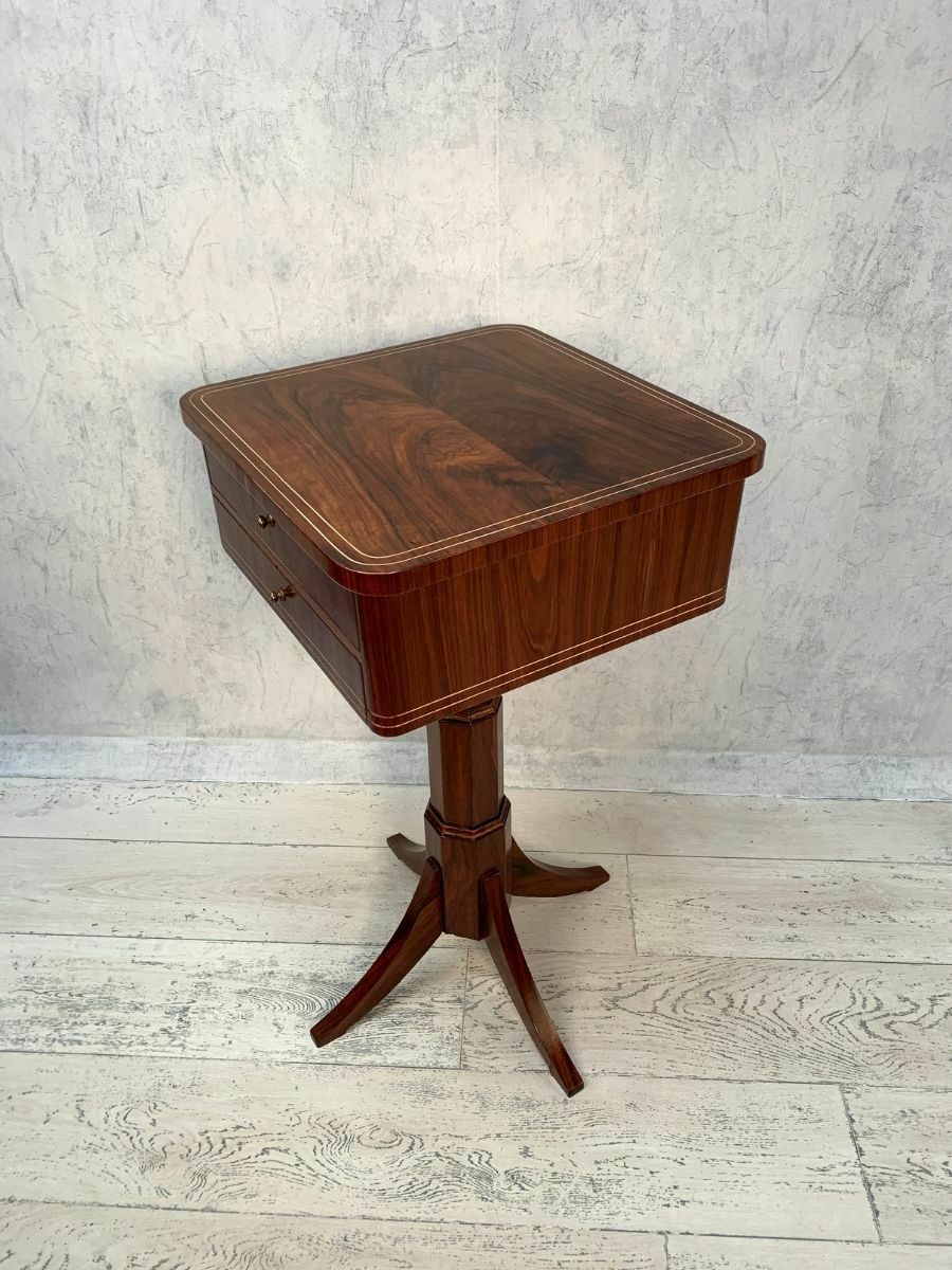 Elegant Mahogany Biedermeier Sewing Table photo buy
