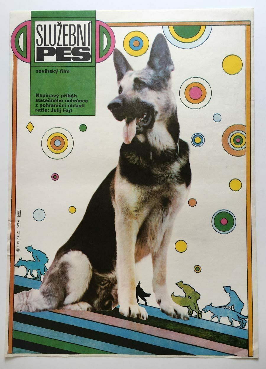 Original Film Poster, Border Dog Alyi, K. Duda, 1980, Genuine Czech Vintage Print
