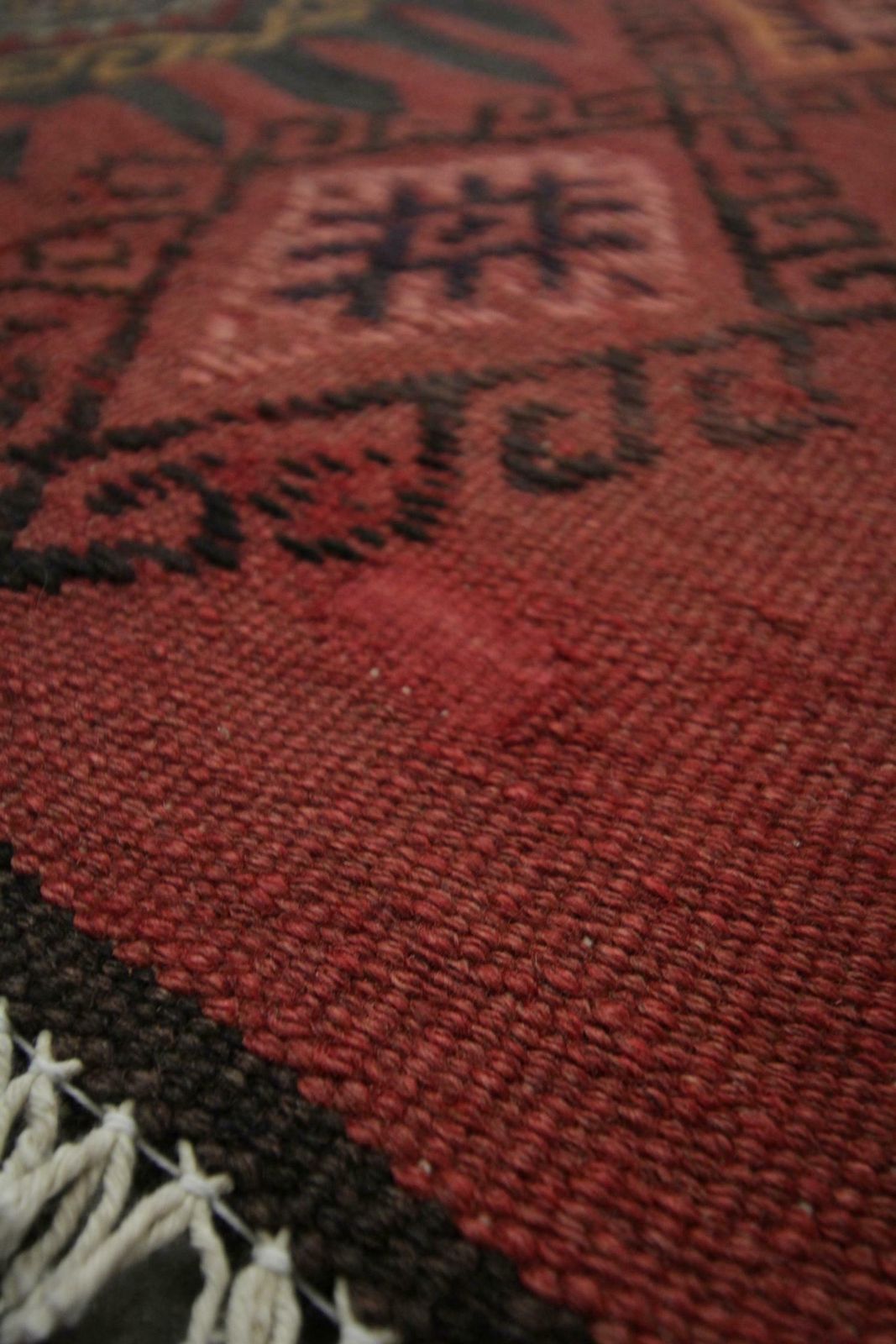 Caucasian Kilim Rug, Handmade Carpet Red Blue Wool Runner Rug photo vintage