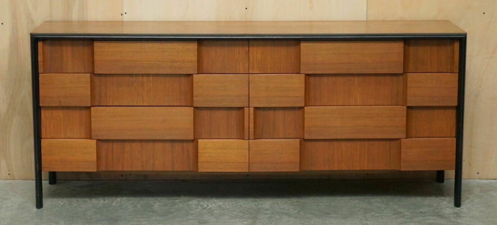 Rare Mid Century Modern Edmond J Spence Checkerboard Sideboard Chest Of Drawers photo furniture
