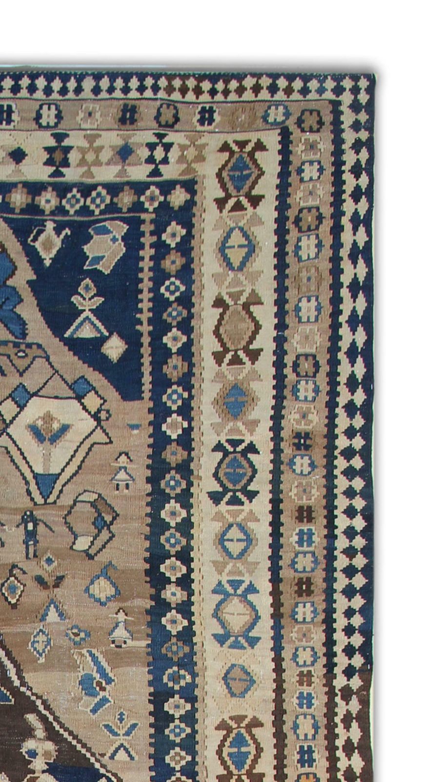 Brown Wool Kilim Rug Antique Carpet Traditional Flat Woven Area Rug photo Textiles