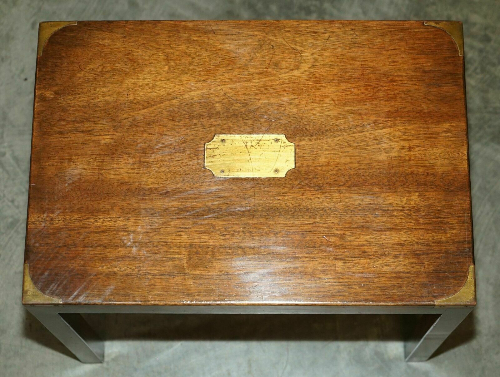 Lovely Harrods Kennedy Coffee & Side Table Nest Of Tables Military Campaign photo buy