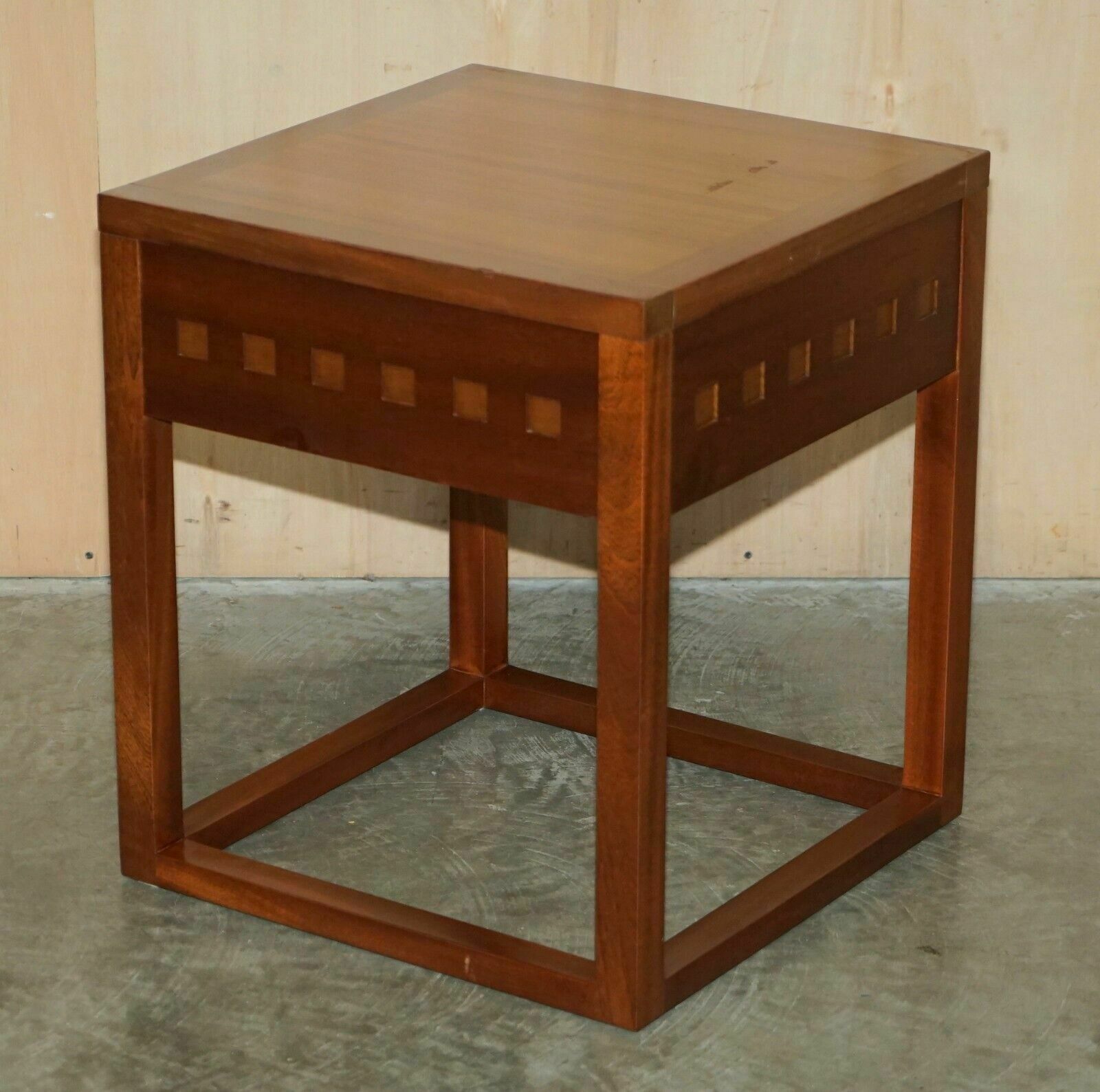 Pair Of Modern Hand Made Cherry And Teak Wood Side Tables X 4 Available In Total photo vintage