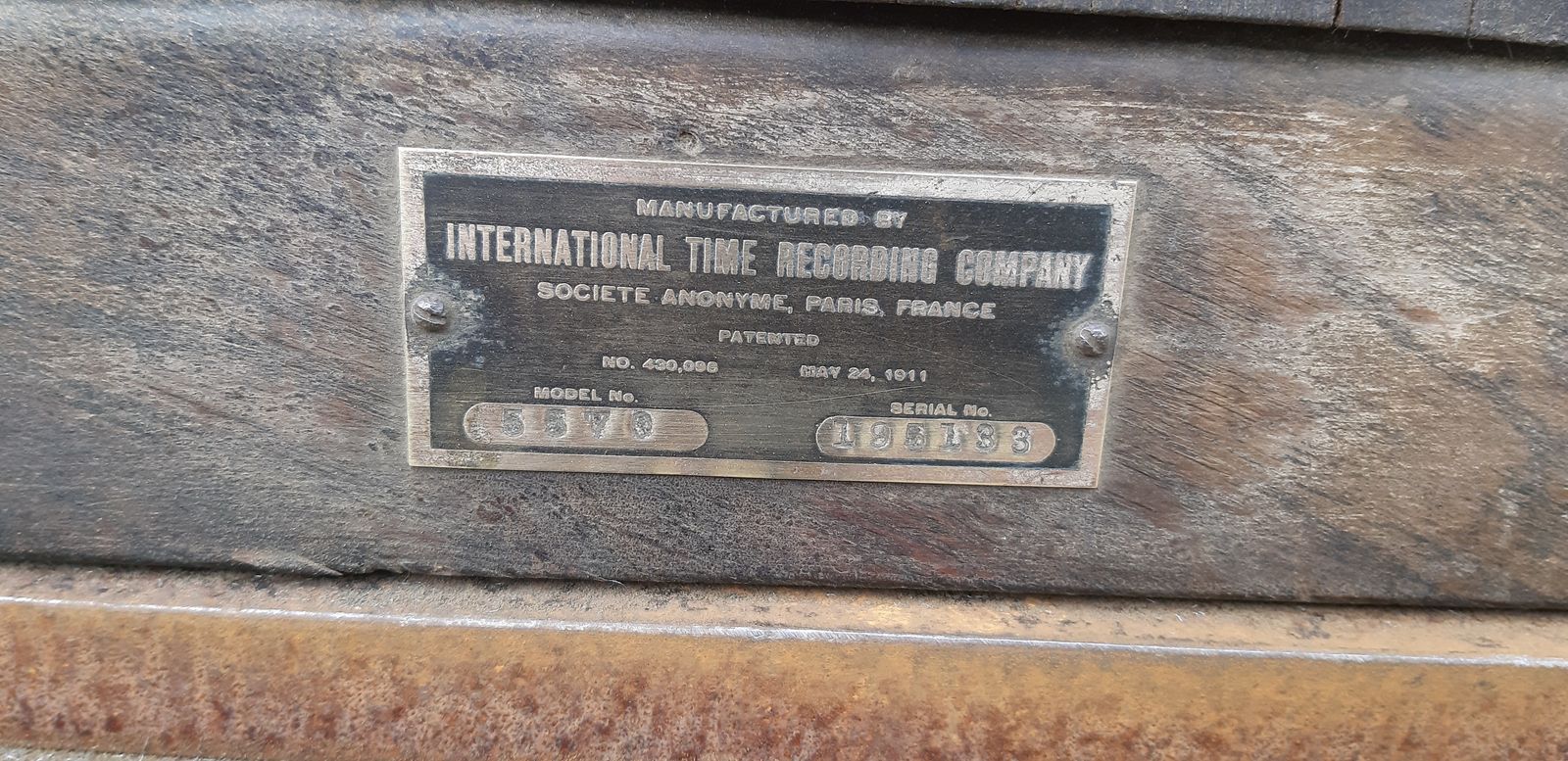 Itr 1911 Factory Clock, 1910s, Cast Iron photo 757.64