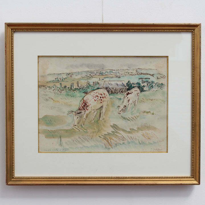 Grazing Cattle In Normandy By Genevieve Gallibert (Circa 1930s)