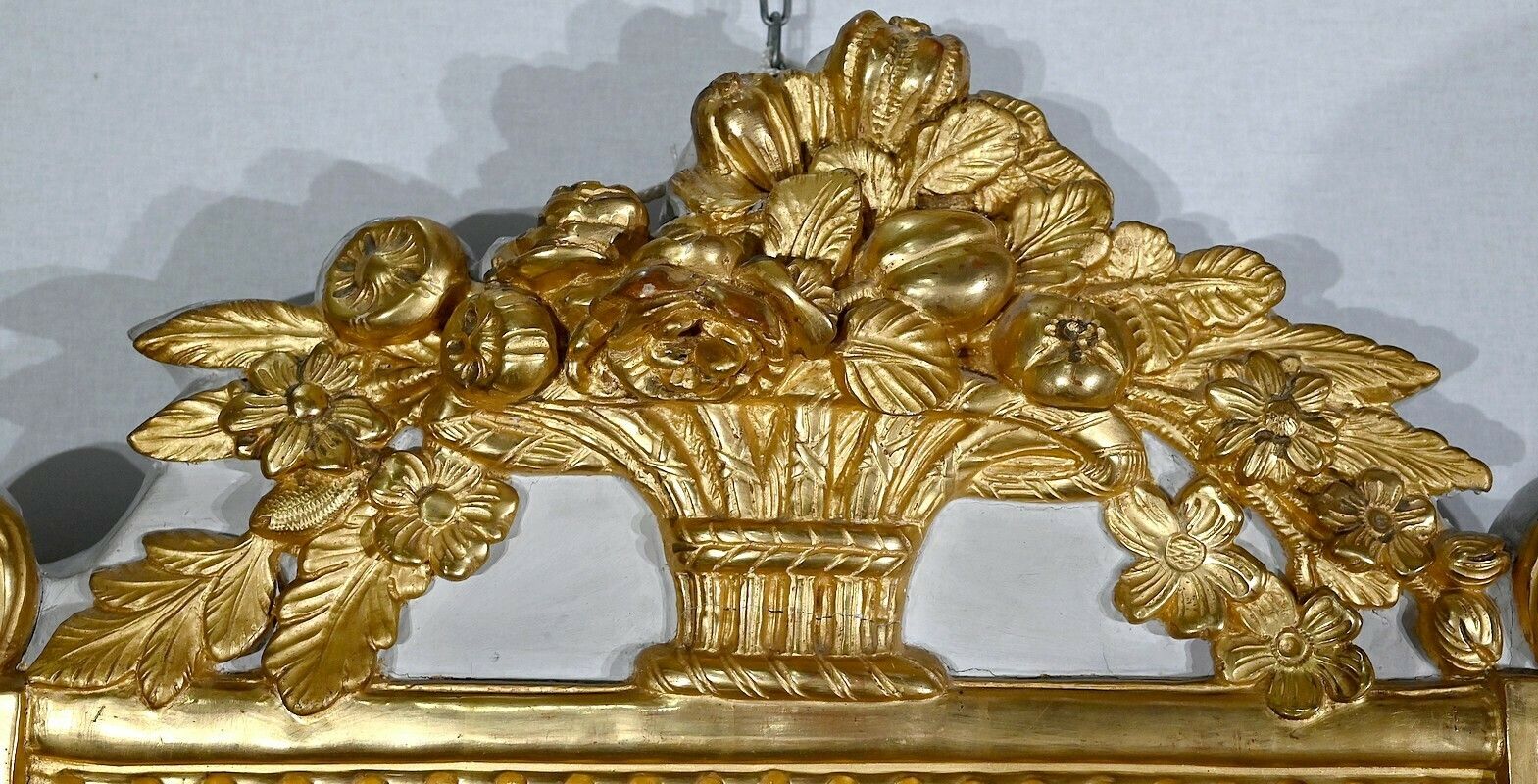 Mirror With Pediment In Gilded Wood, Louis XVI Style, Early 20th Century photo 1668.6