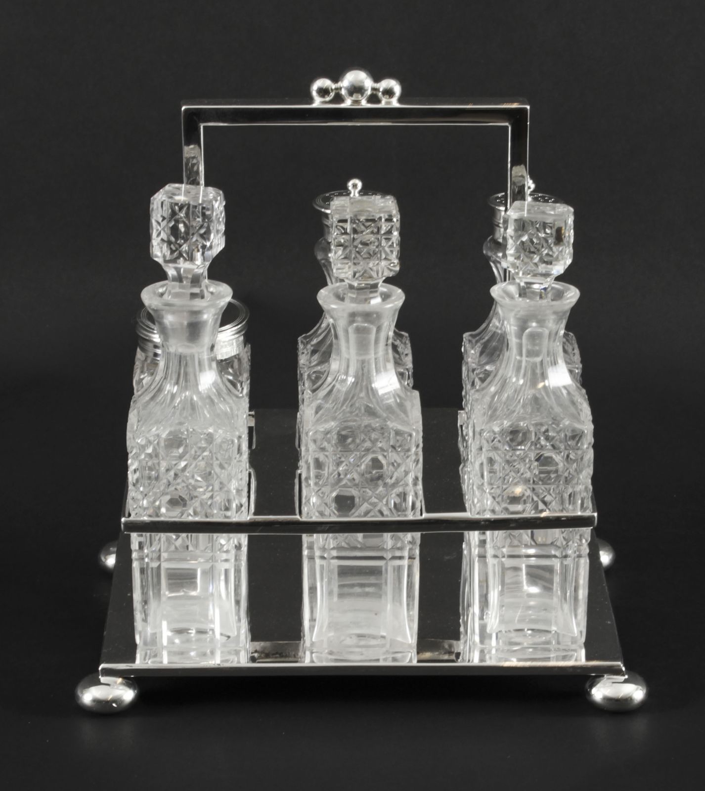 photo for sale Victorian Silver Plated 6 Bottle Cruet Set Wade Wingfield Wilkins 19th C