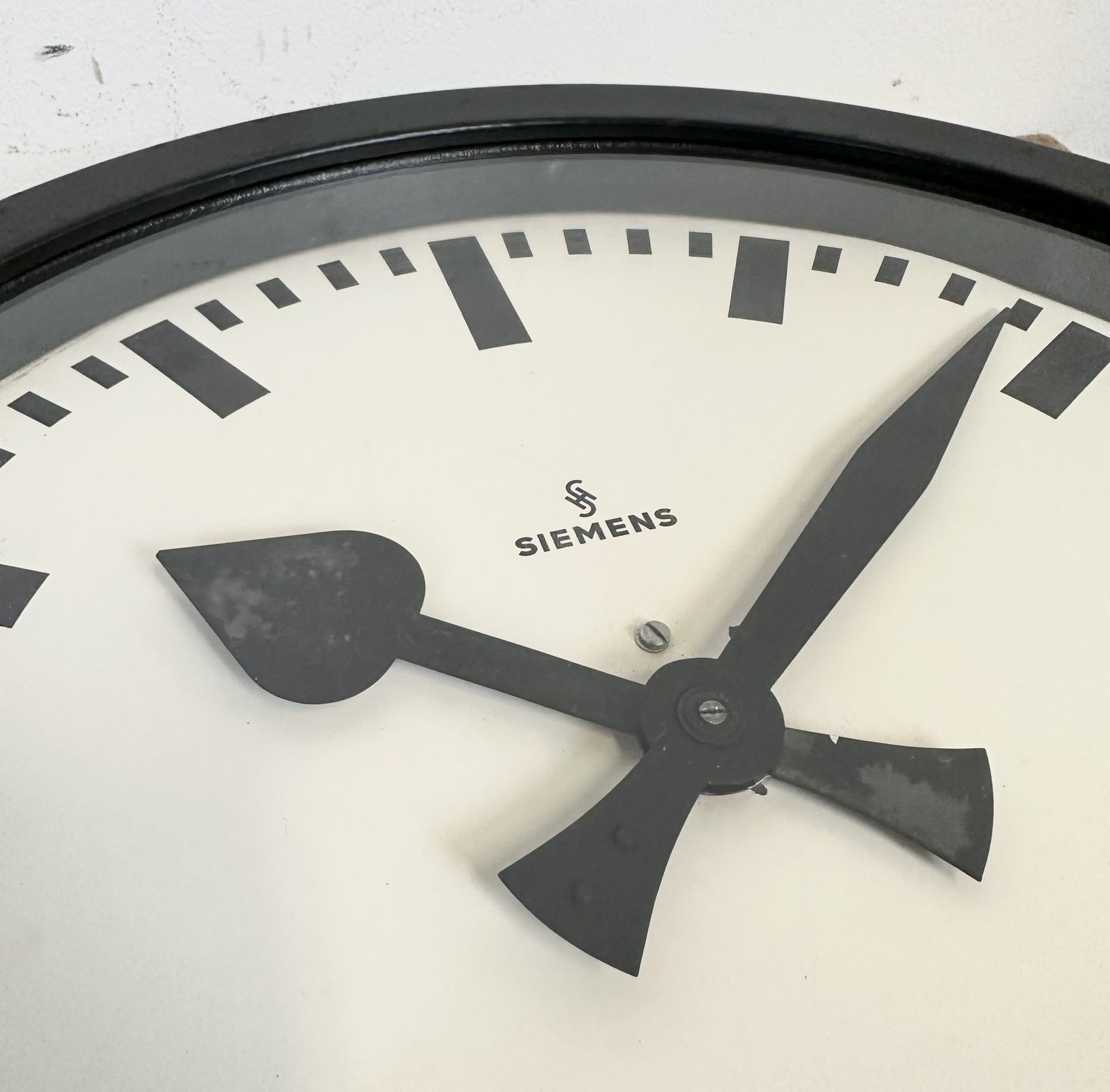 Black Industrial Factory Wall Clock From Siemens, 1950s photo buy