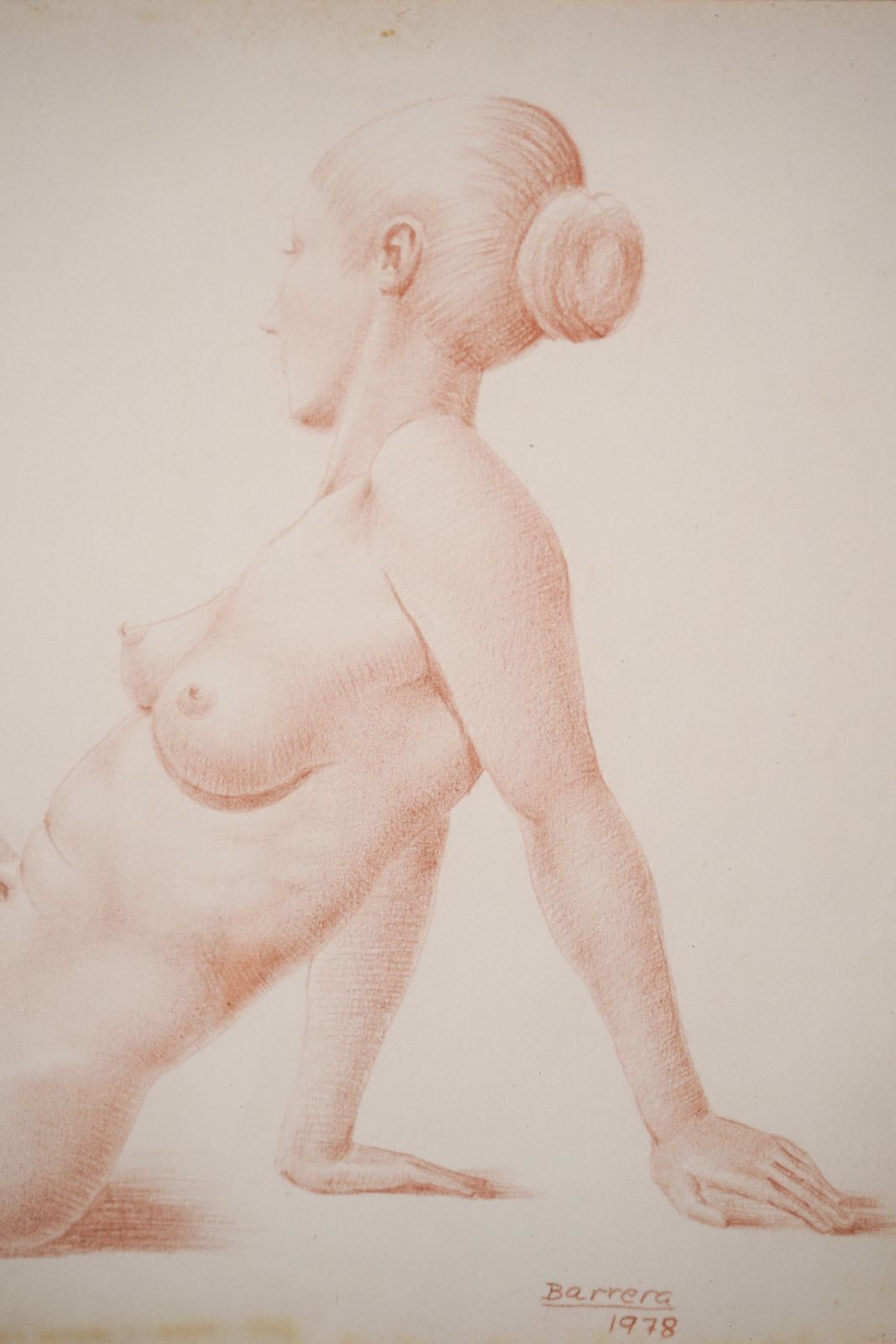 photo for sale Barrera – Twee Ingelijste Figuratieve Tekeningen Van Vrouwelijk Naakt