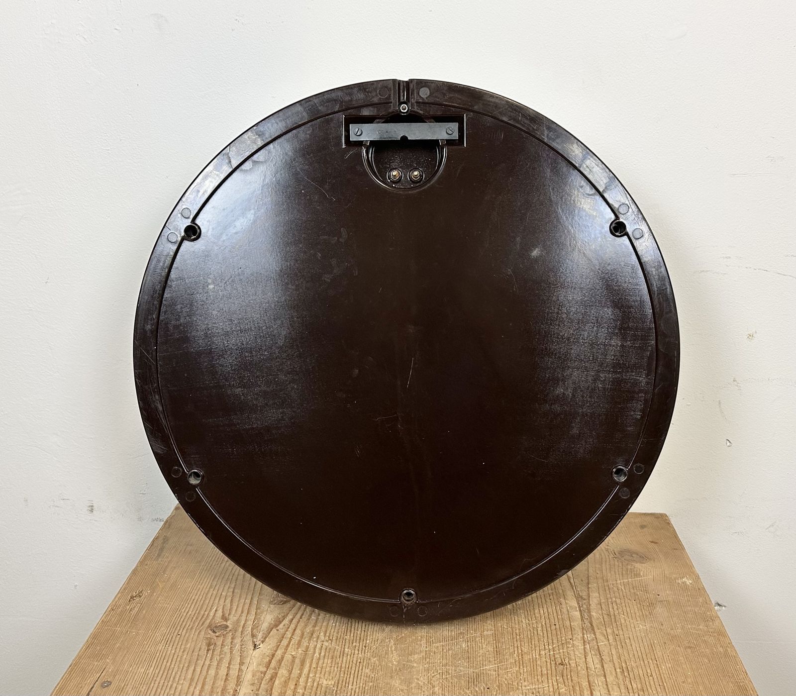 Large Industrial Bakelite Factory Wall Clock From Pragotron, 1960s photo vinterior