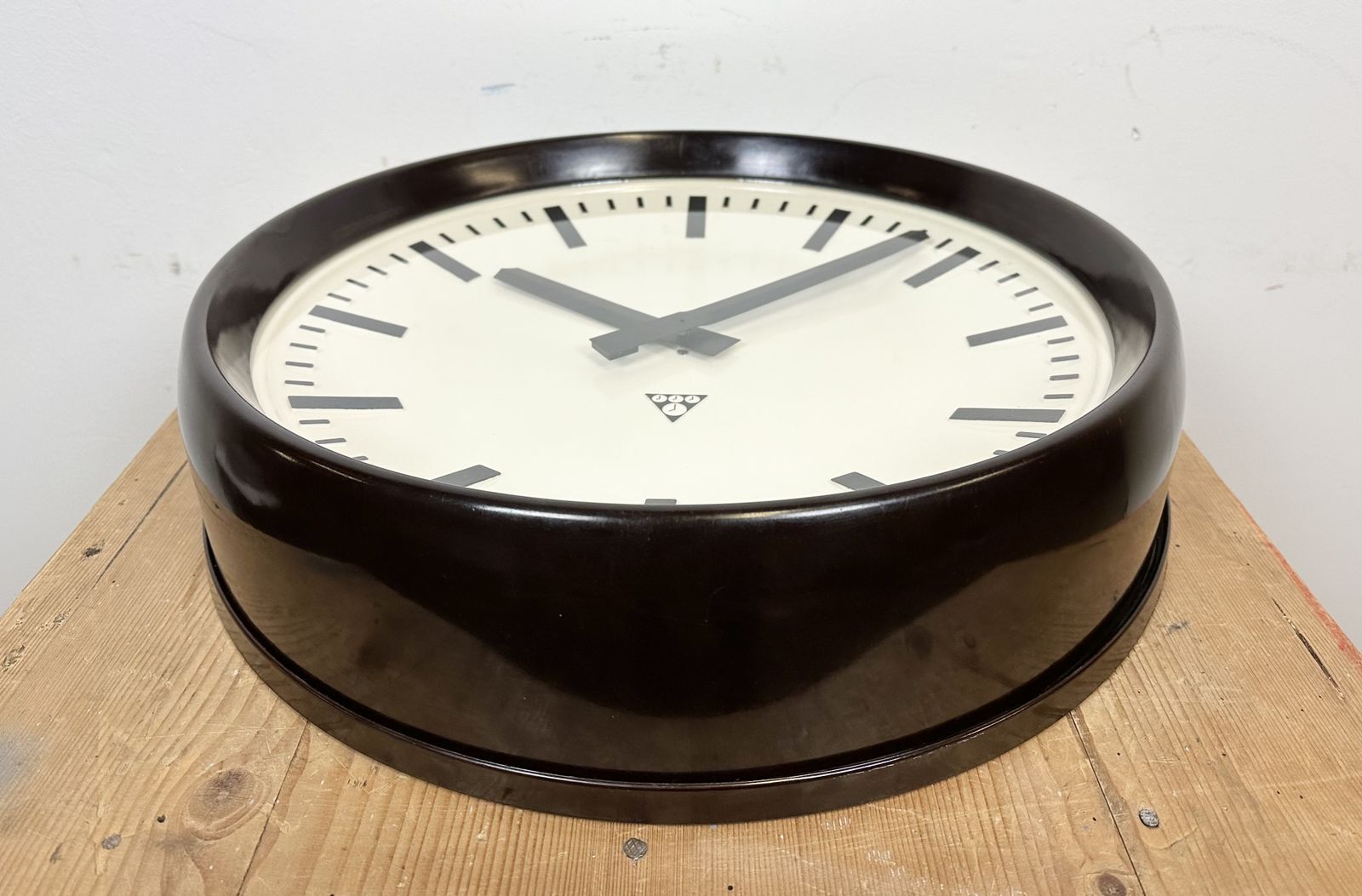 photo buy Large Industrial Bakelite Factory Wall Clock From Pragotron, 1960s