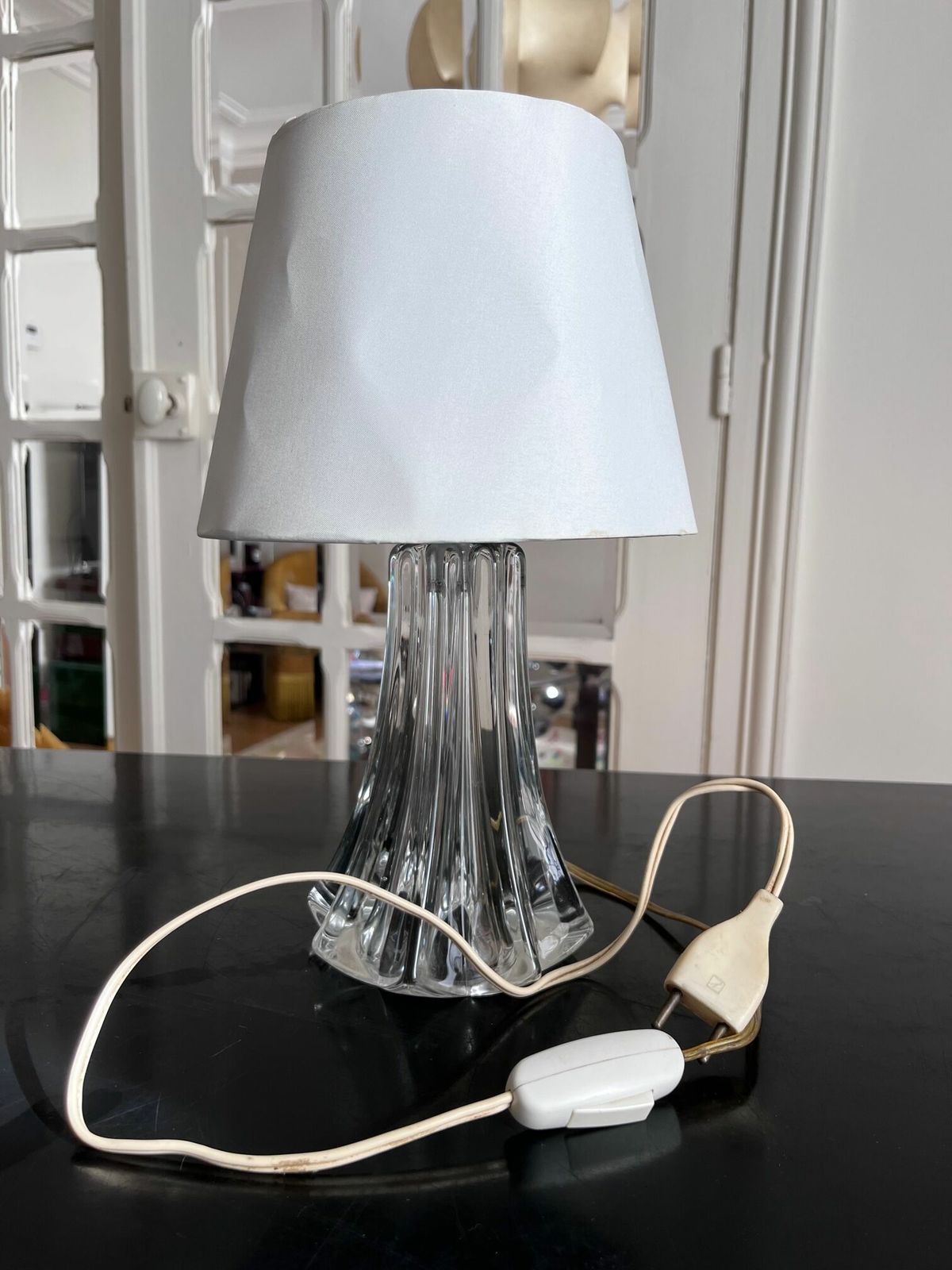 Crystal Lamp Pierre D'avesn, 1950s photo vintage