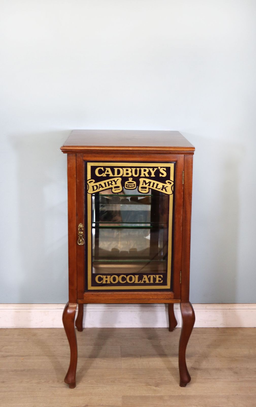 A Lovely Early To Mid 20th Century Glazed Side Cabinet.