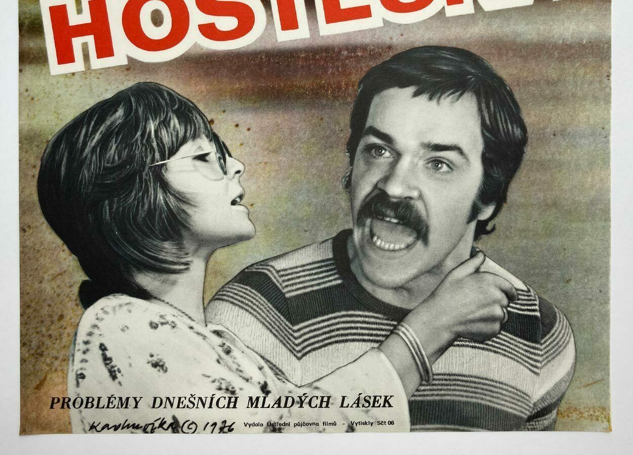 Original Film Poster, Hostess, Dimitrij Kadrnožka, 1976, Genuine Czech Vintage Print photo for sale