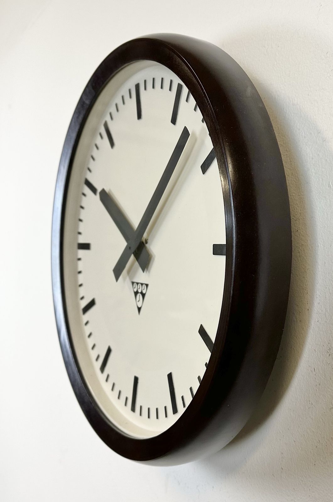 Industrial Bakelite Factory Wall Clock From Pragotron, 1970s  6x photo for sale