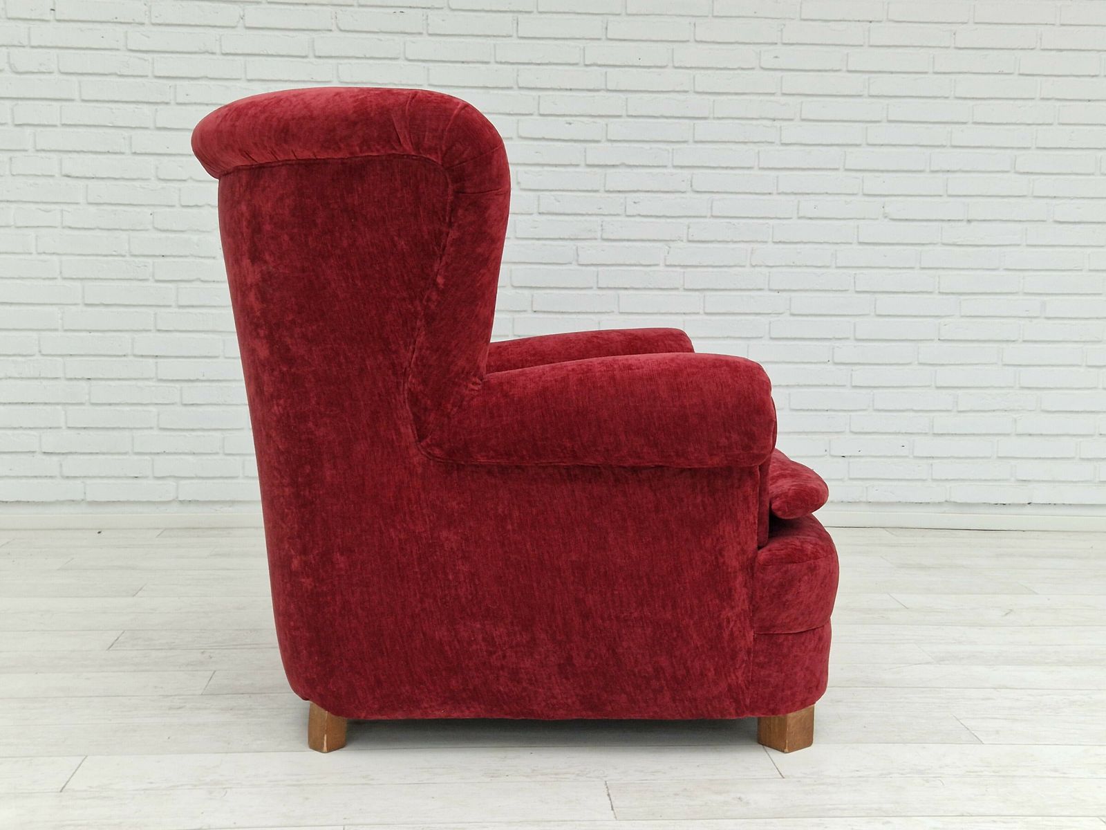 50s, Danish Design, Refurbished Armchair, Vintage Velour photo vintage