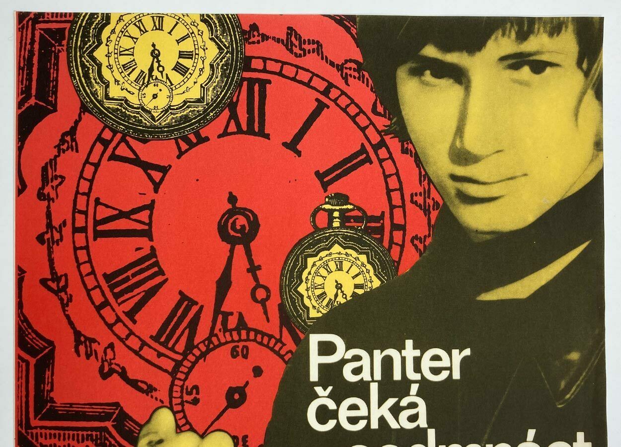 Original Film Poster, Panther Waits At 17:30, Alexej Jaroš, 1971, Genuine Czech Vintage Print photo vinterior
