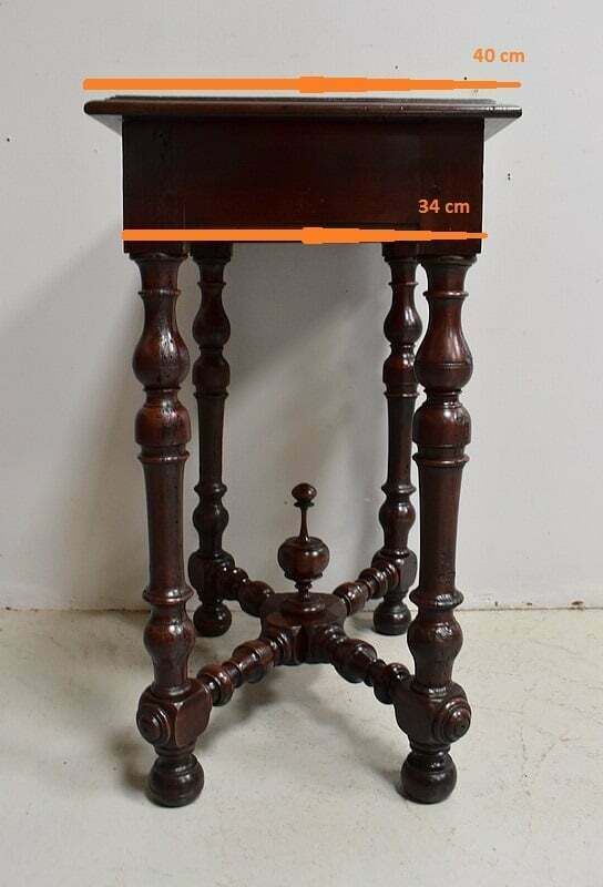 photo vinterior Small Table In Solid Walnut, Louis XIV Style   1st Part Of The 19th Century