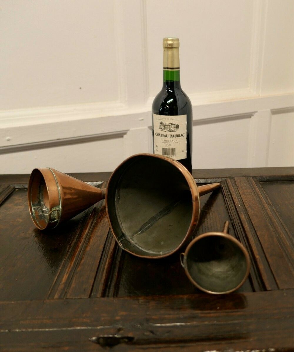 19th Century Copper Ale And Wine Funnel Set photo 354.0