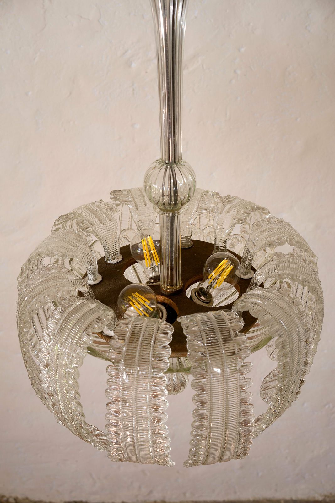 Art Deco Chandelier   Murano Glass   Barovier & Toso   12 Large Leaves photo buy