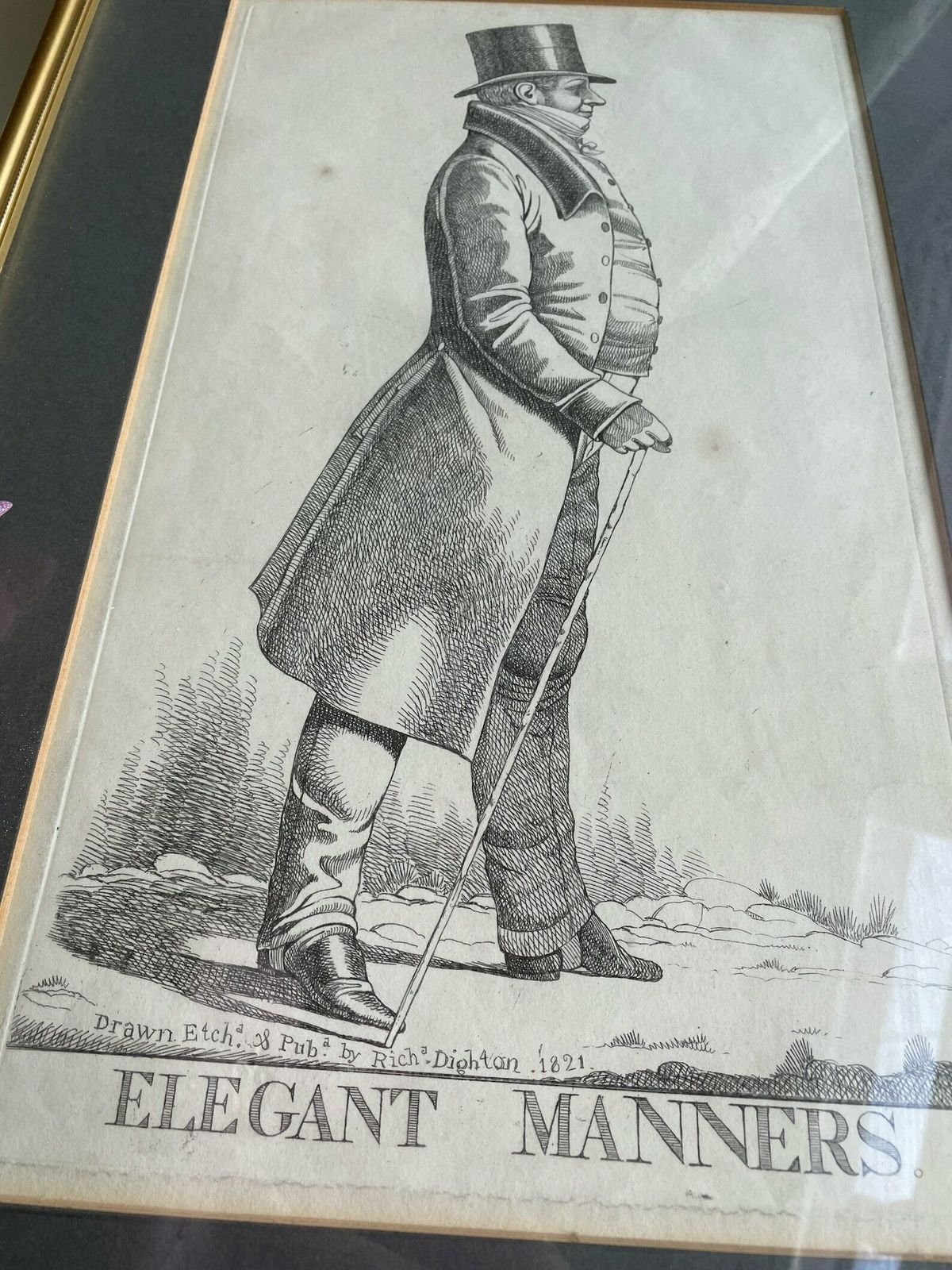 Charles Manners Sutton 1st Viscount Canterbury Elegant Manners Richard Dighton Hand Coloured Etching Antique photo for sale