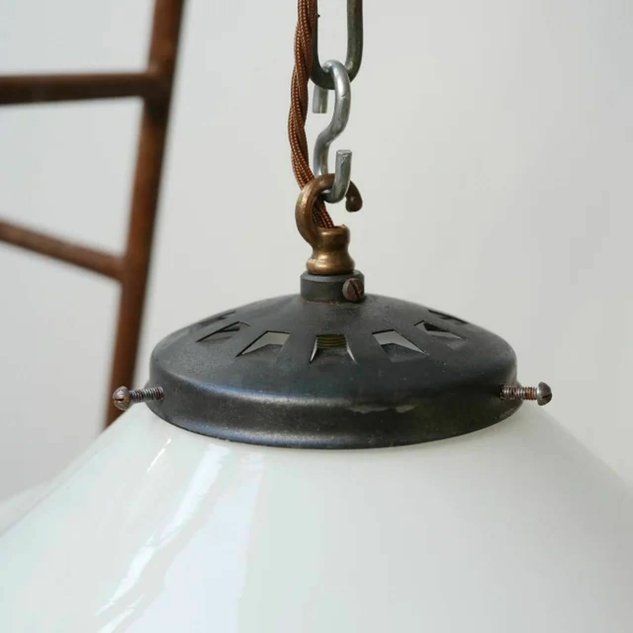 Opaline Pendant Lights, 1950s, Vintage photo furniture