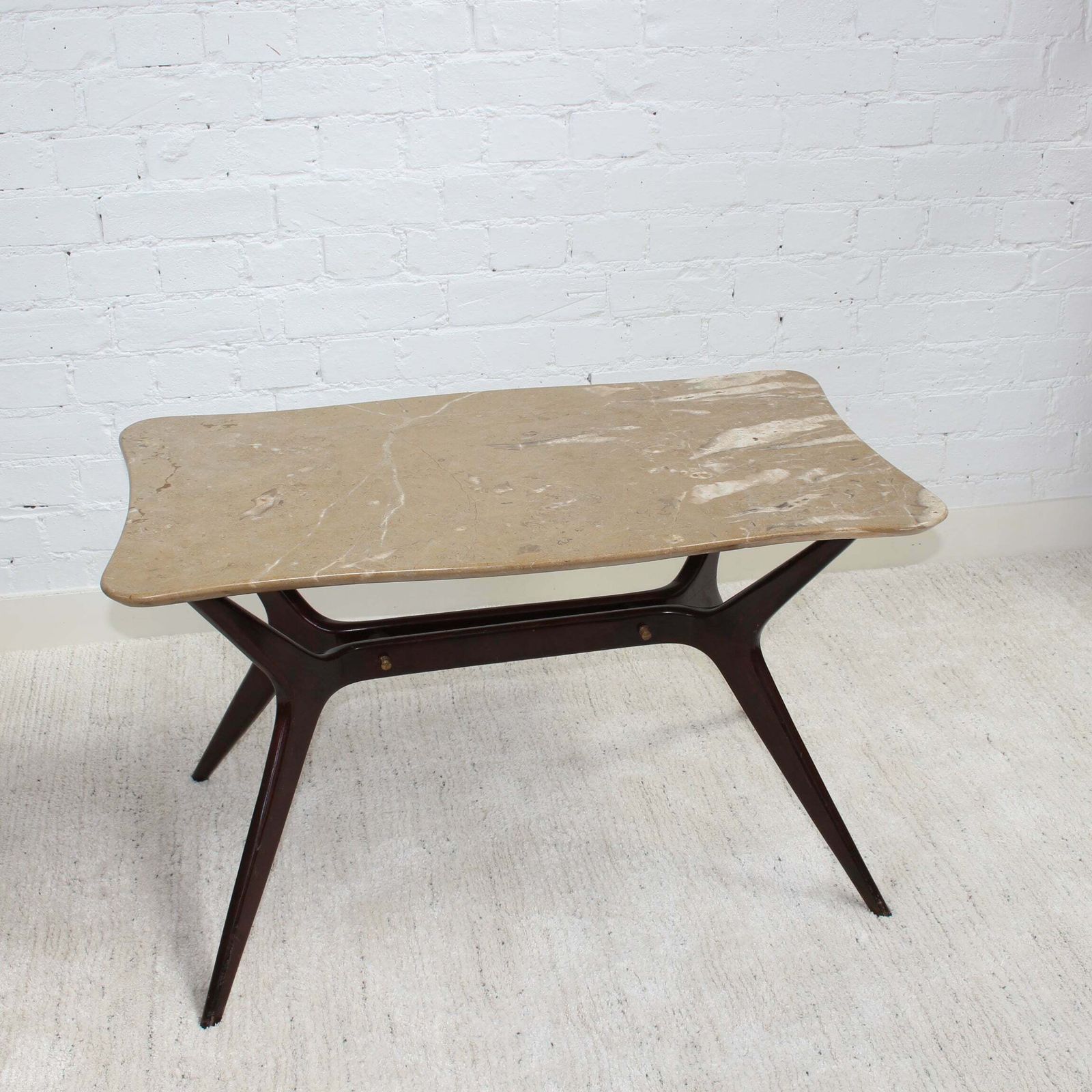Mid Century Italian Coffee Table With Marble Top (Circa 1950s) photo for sale