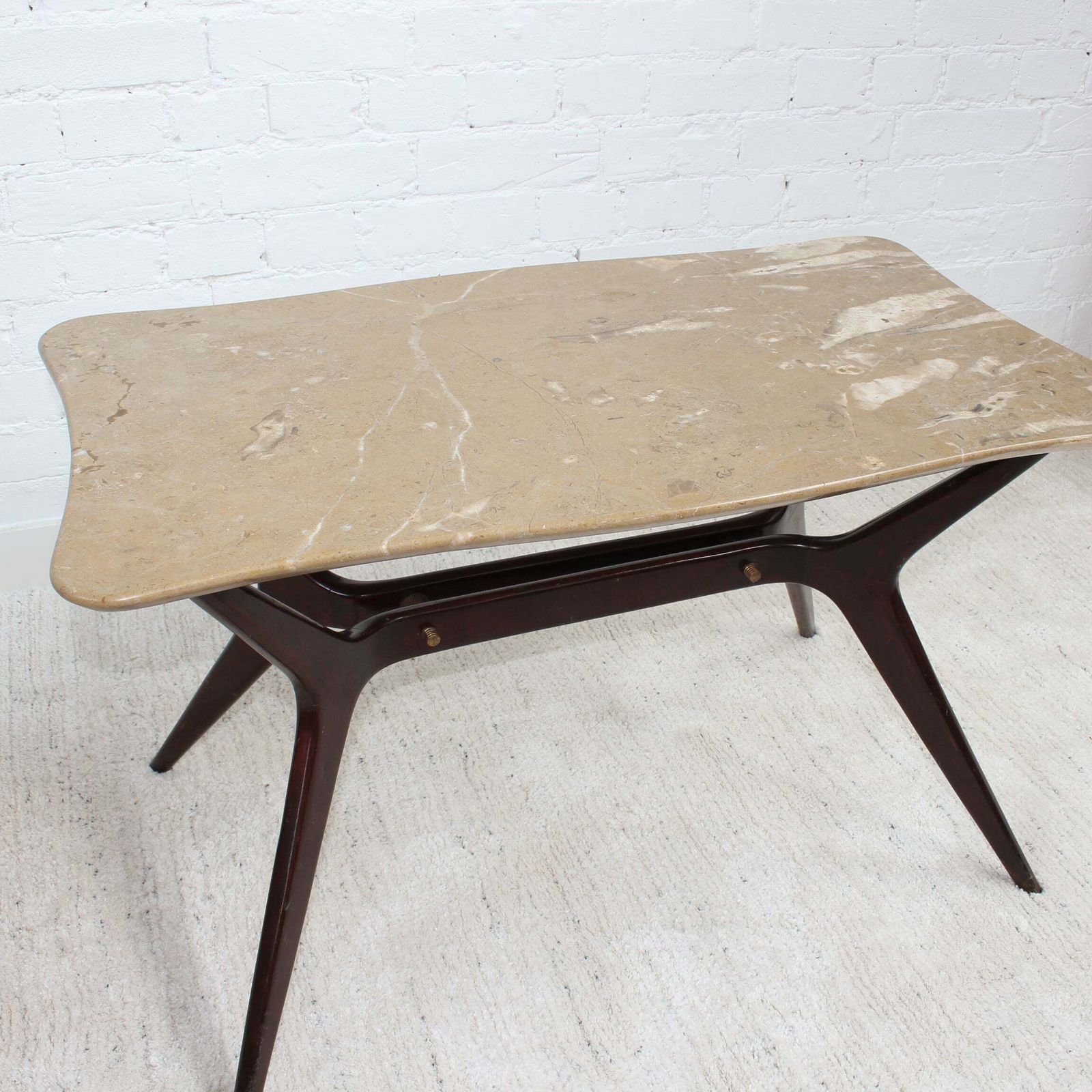 Mid Century Italian Coffee Table With Marble Top (Circa 1950s) photo vinterior